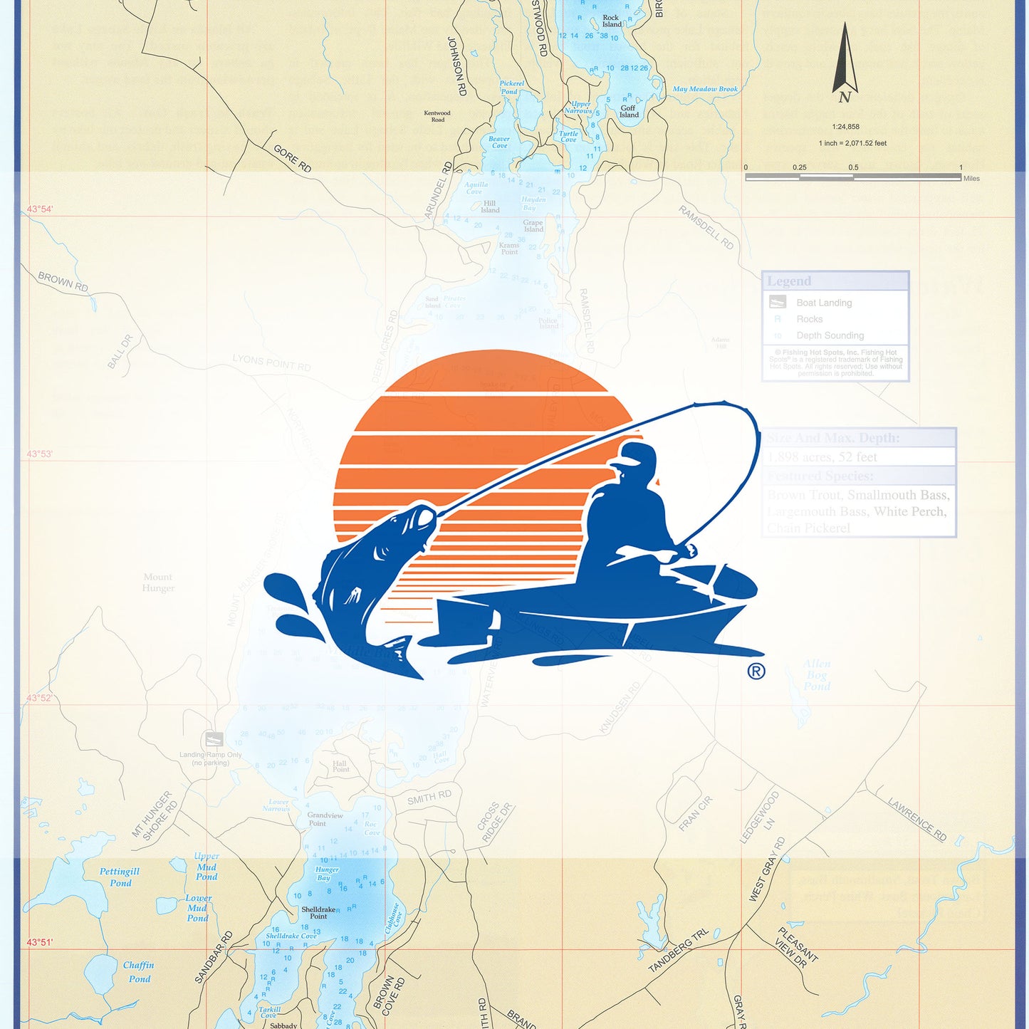 Little Sebago Lake Fishing Map