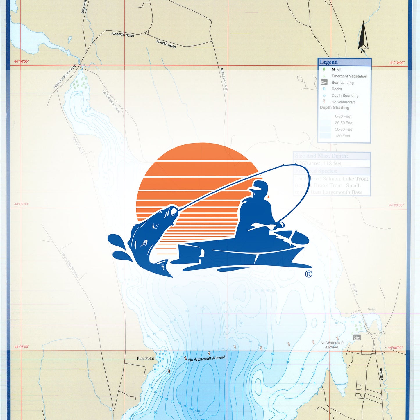 Lake Auburn Fishing Maps