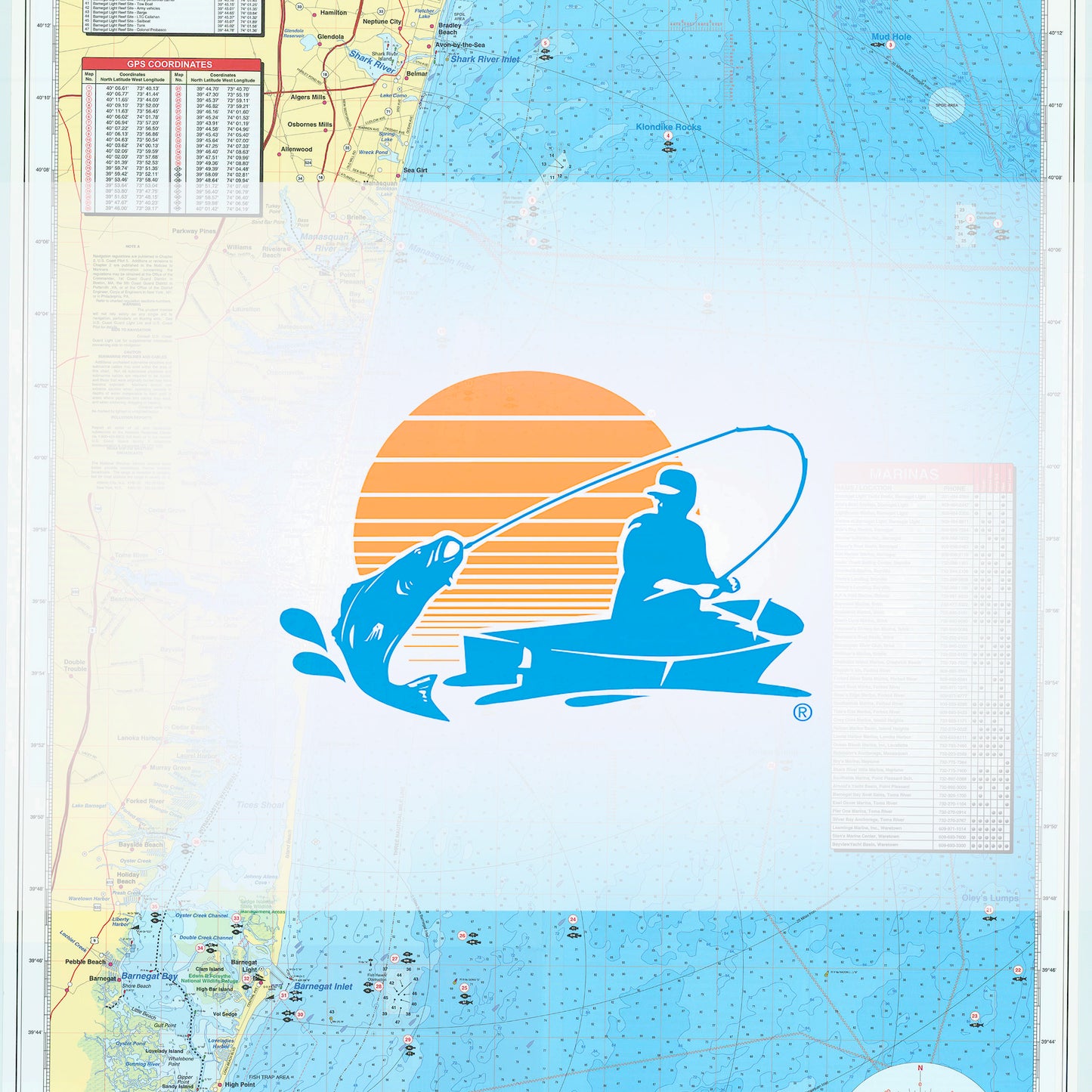 Barnegat Fishing Map Barnegat Inlet to Deal