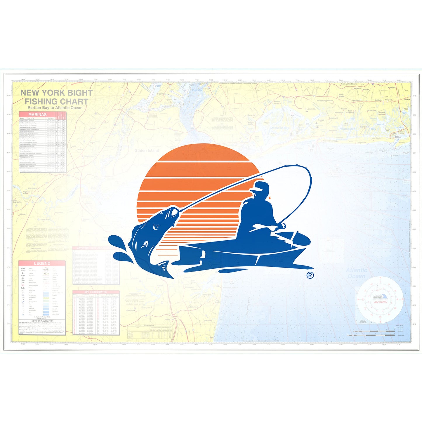 New York Bight Raritan Bay to Atlantic Ocean Fishing Map