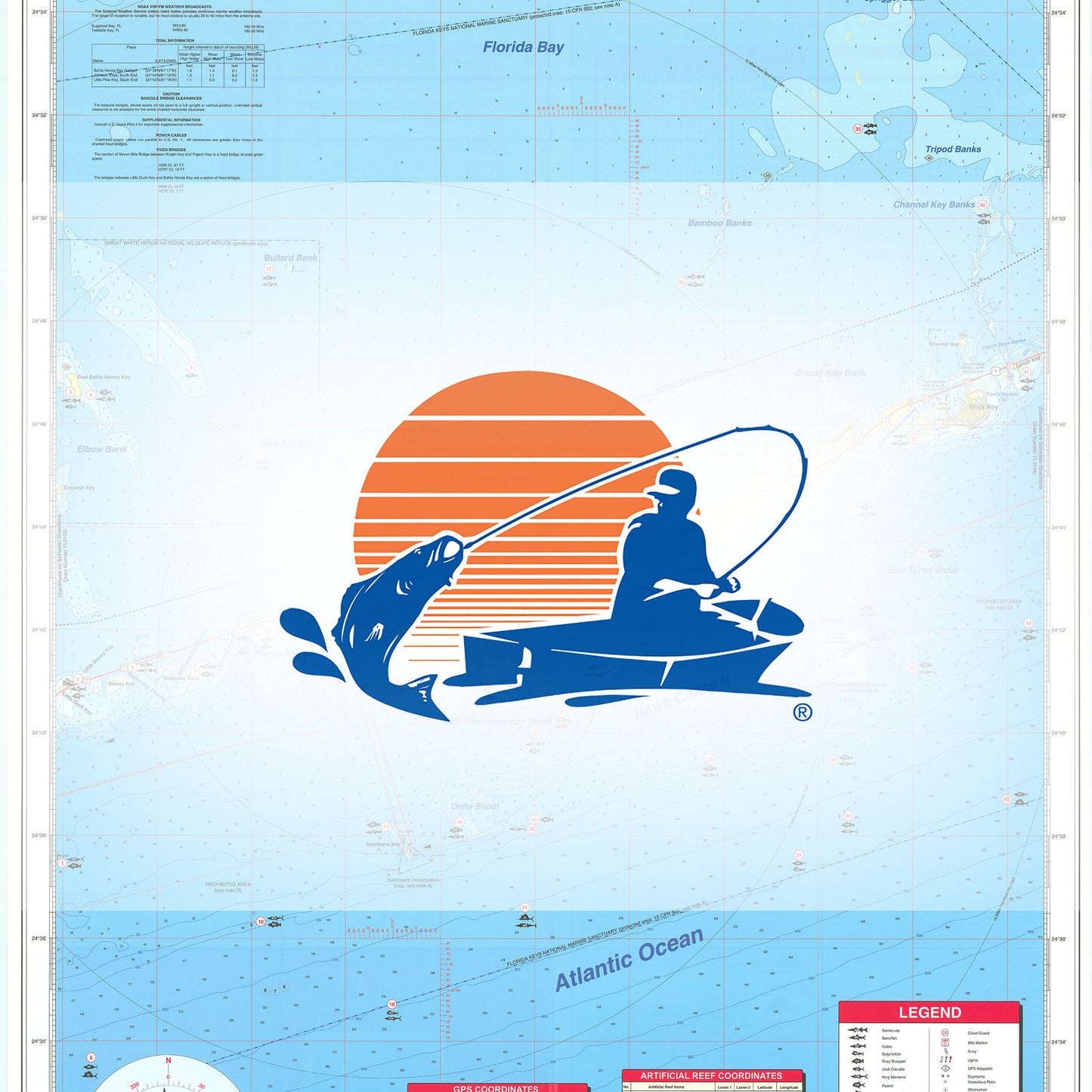 Marathon Seven Mile Bridge to Conch Key Fishing Map