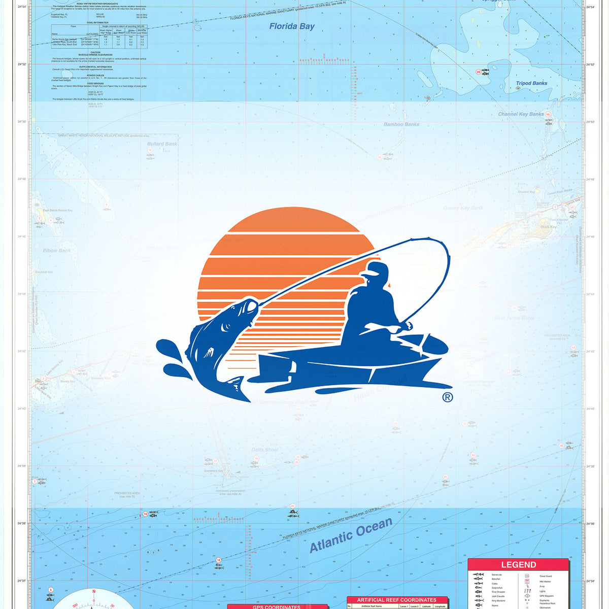 Marathon Seven Mile Bridge to Conch Key Fishing Map