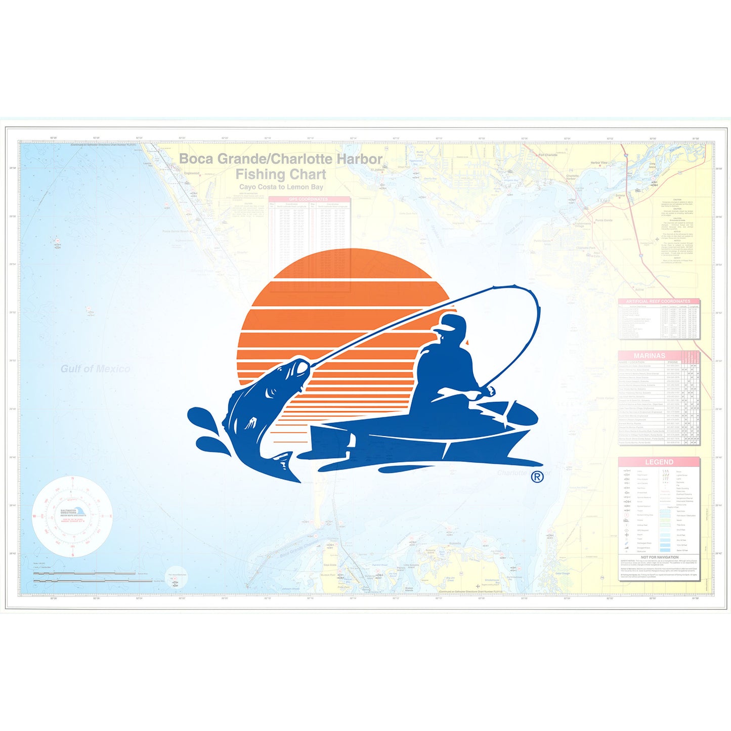 Boca Grande/Charlotte Harbor Lemon Bay to Cayo Costa Fishing Map