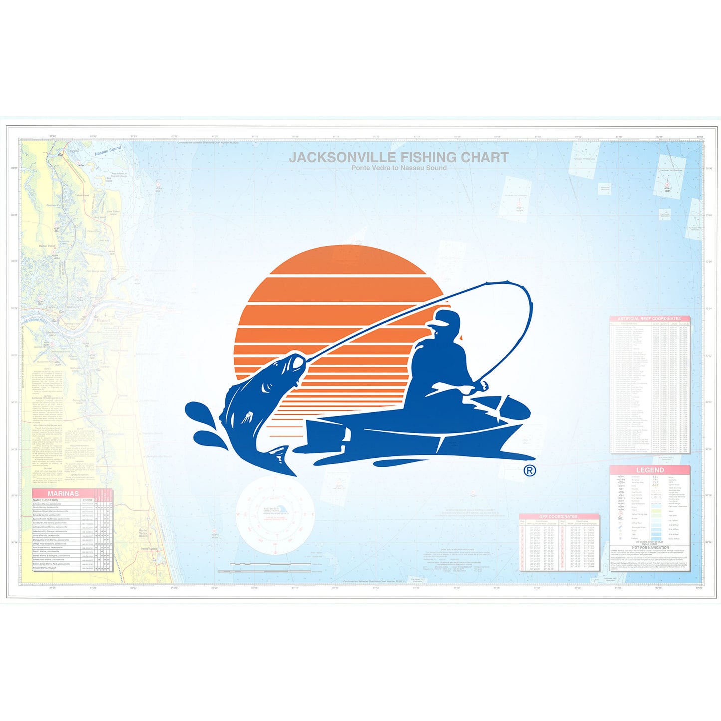Jacksonville Ponte Vedra to Nassau Sound Fishing Map