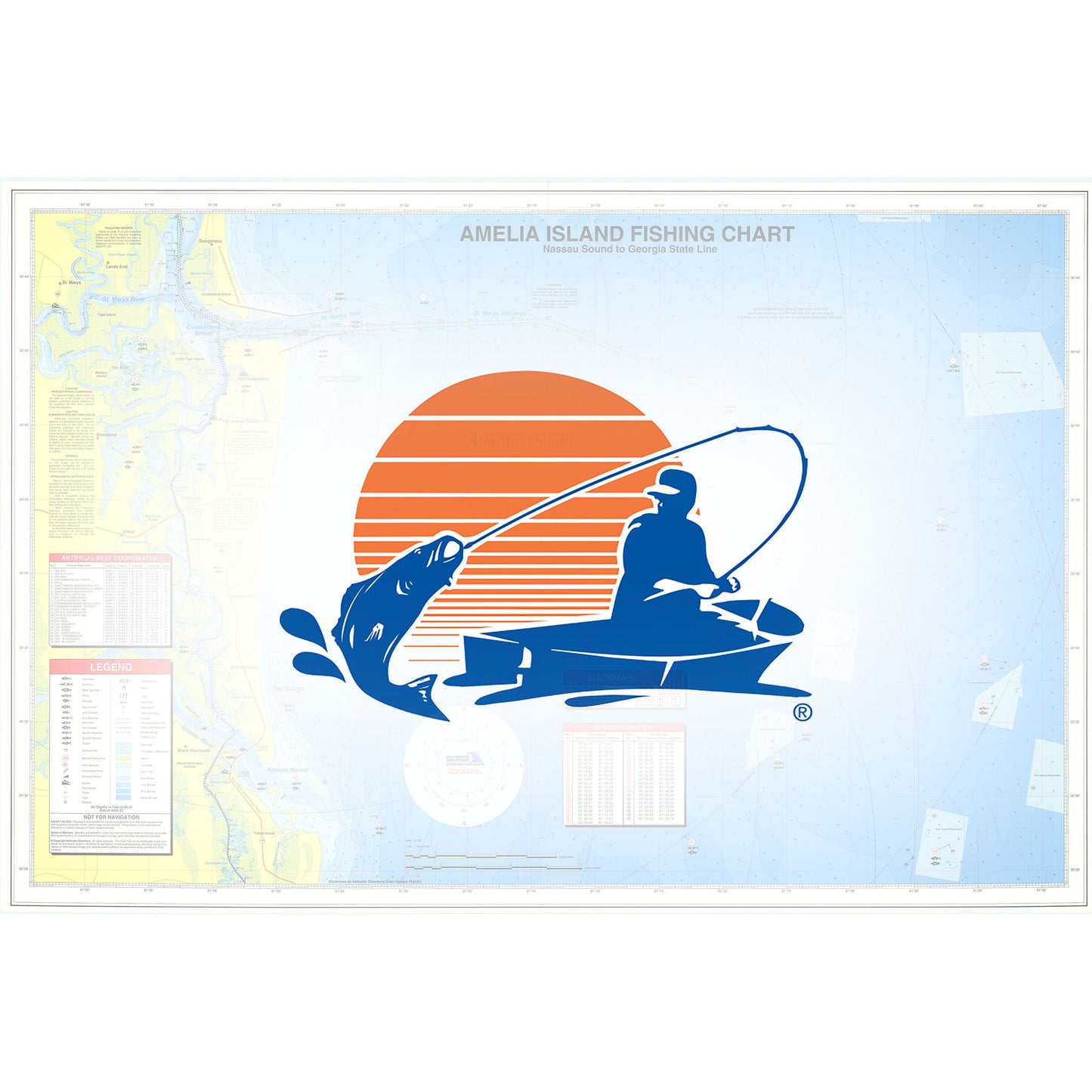 Amelia Island - Nassau Sound to Georgia State Line saltwater fishing map