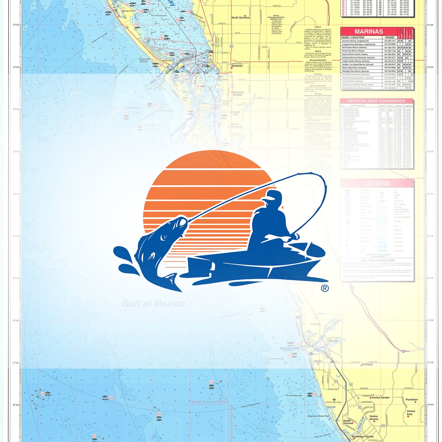 Sarasota Lemon Bay to Sarasota Bay Fishing Map