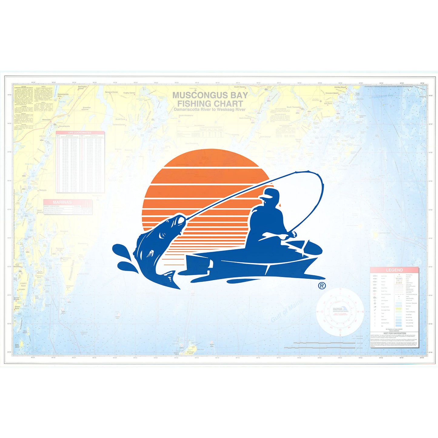 MUSCONGUS BAY FISHING MAP