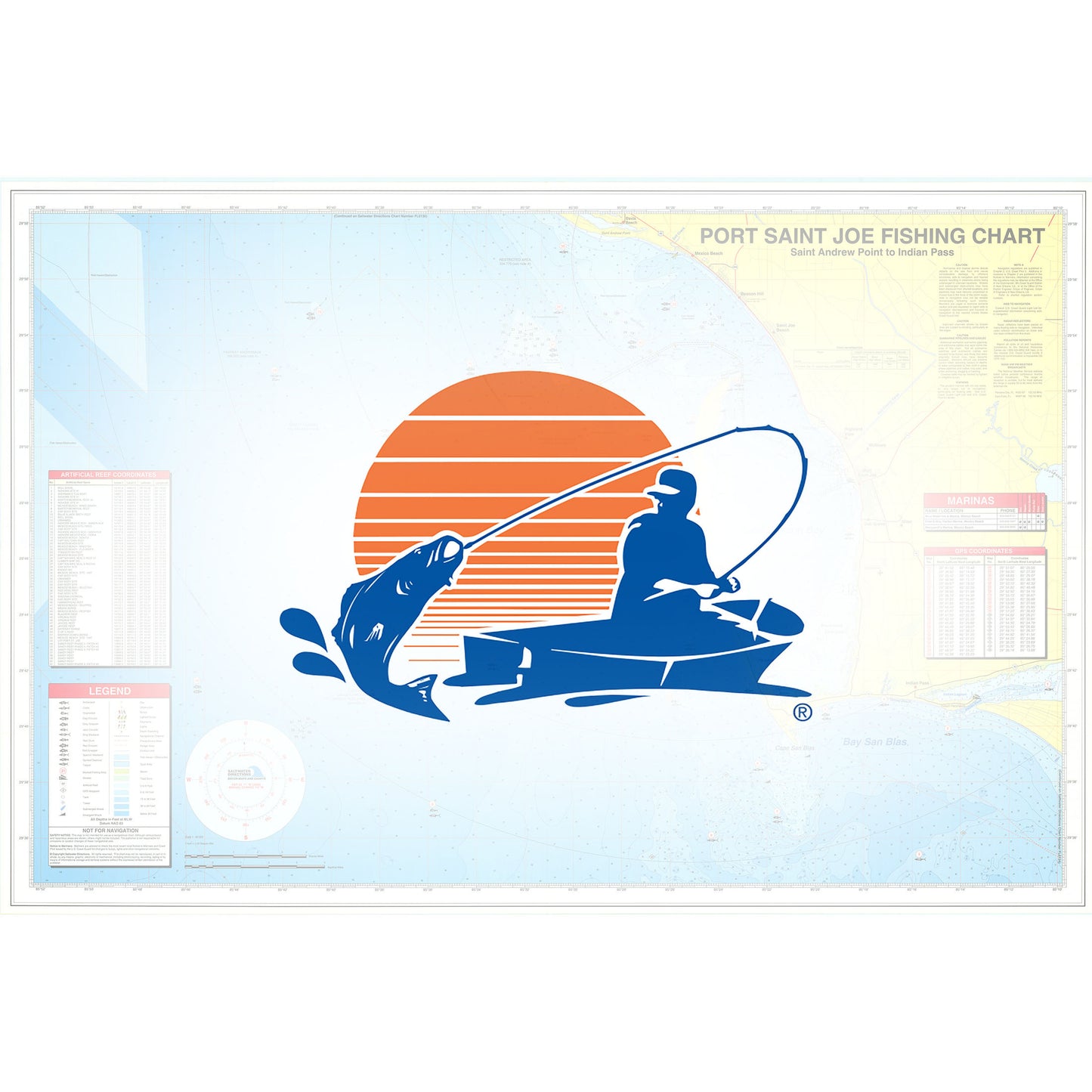 Port Saint Joe St Andrew Pass to Indian Pass Fishing Map