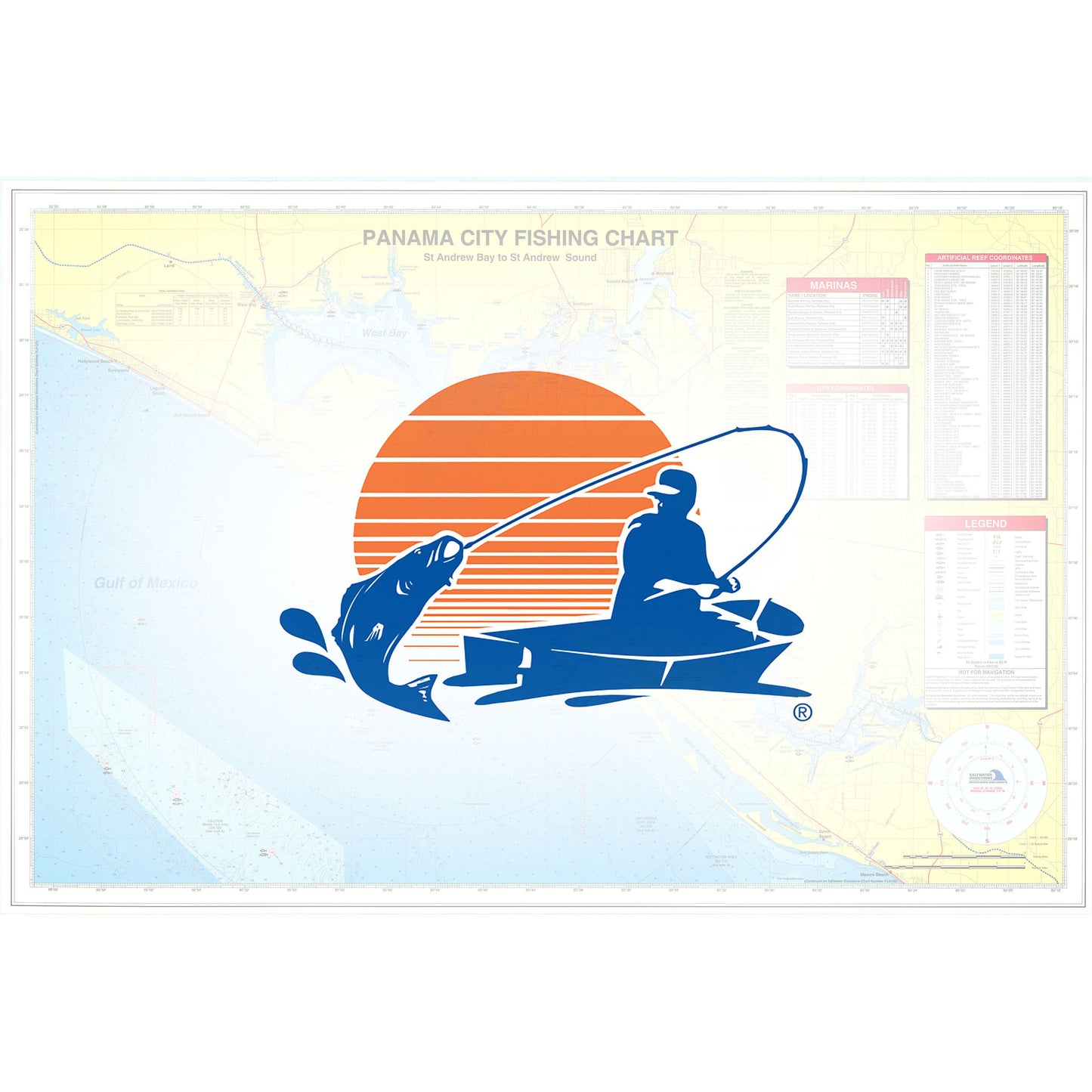 Panama City St Andrew Bay to St Andrew Sound Fishing Map