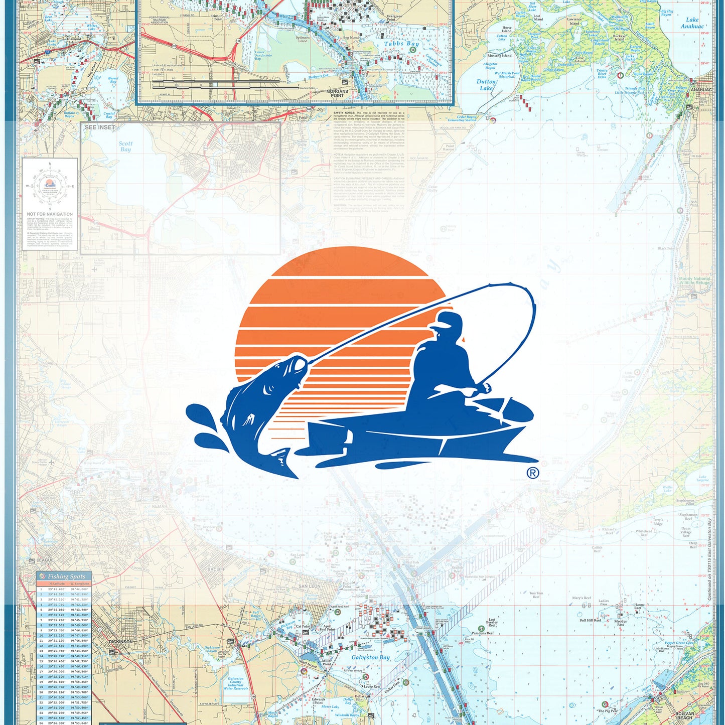Galveston Bay Fishing Map