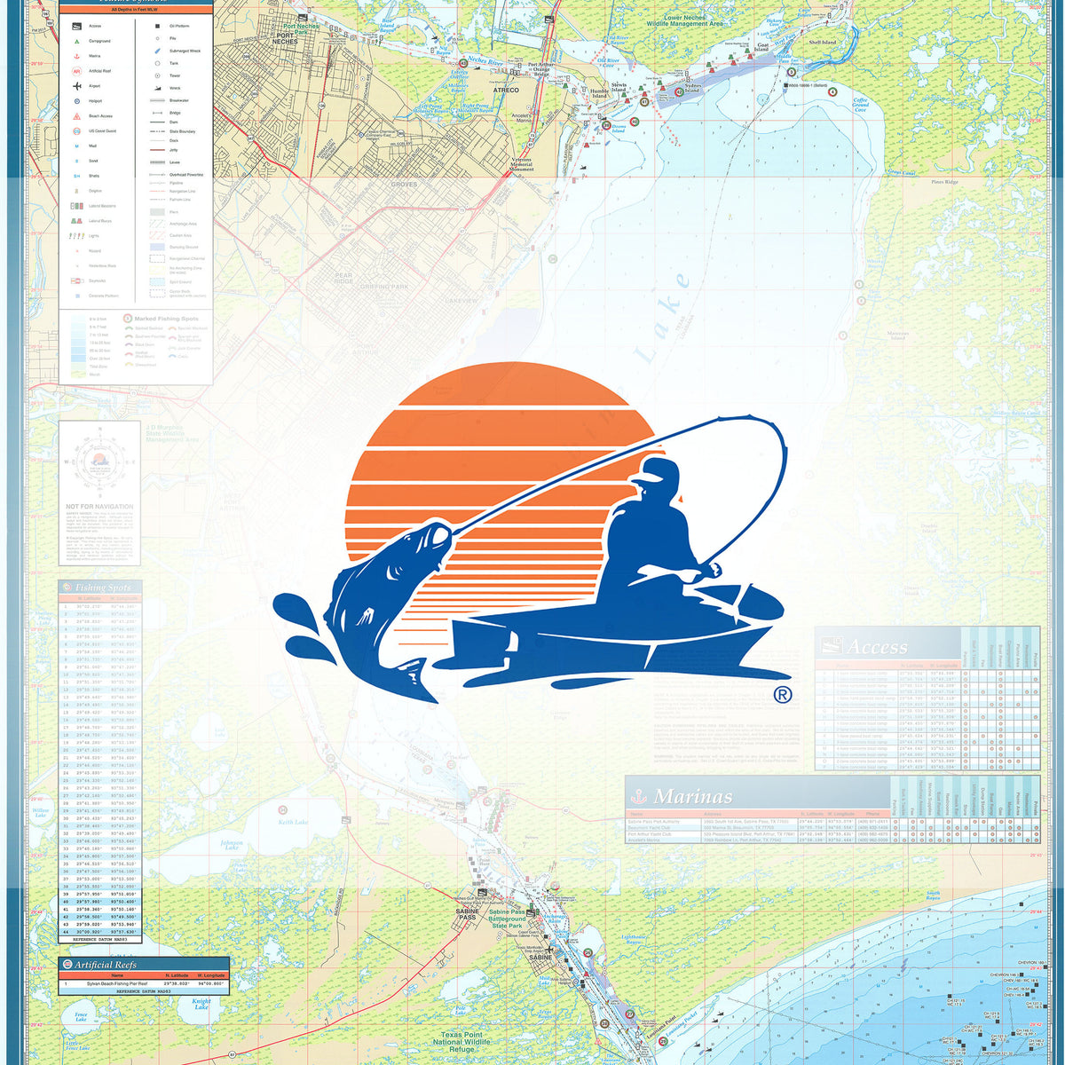 Sabine Lake Fishing Map