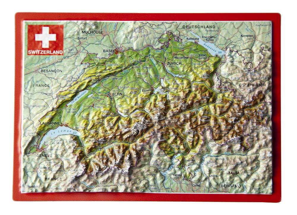 Switzerland Raised Relief 3D Postcard