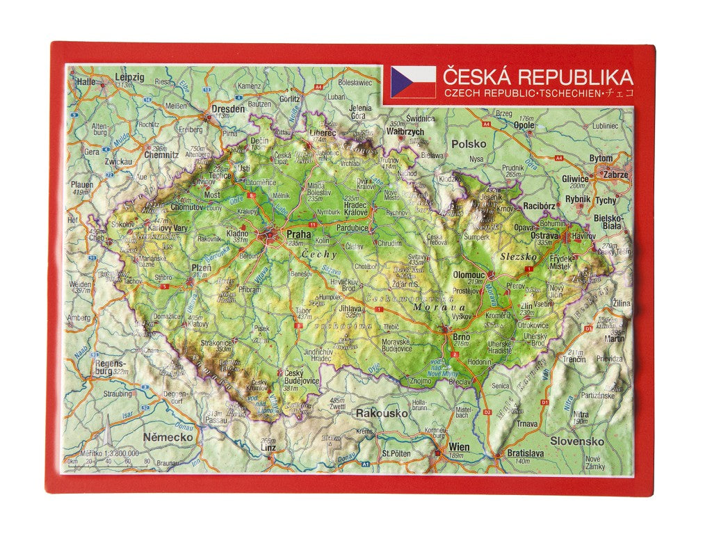 Czech Republic Raised Relief 3D Postcard