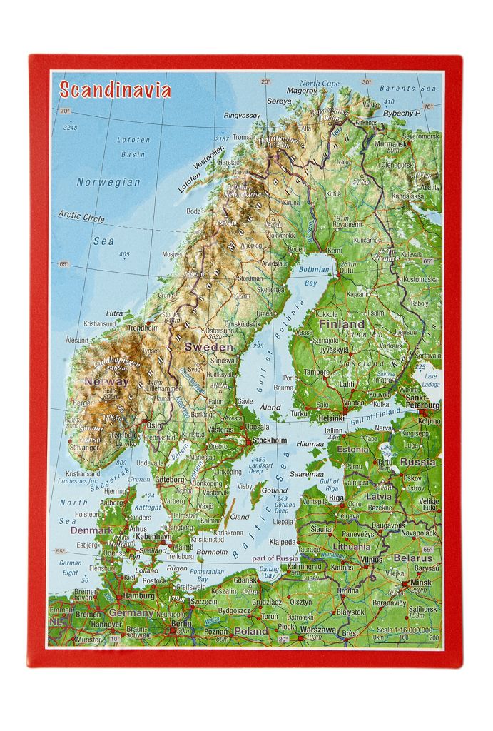 Scandinavia Raised Relief 3D Postcard