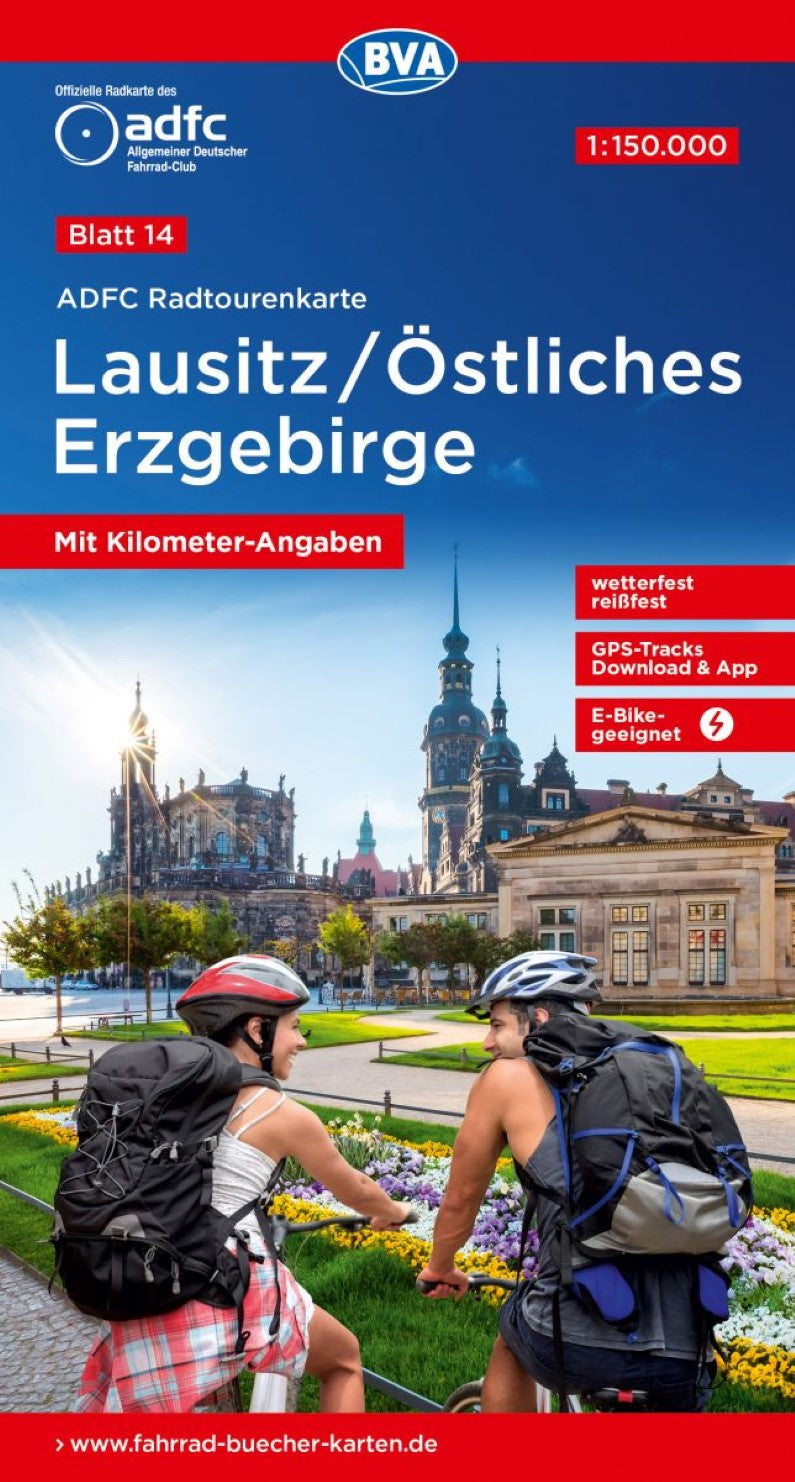 Lausitz / östl Erzgebirge Germany Cycling Map sheet 14