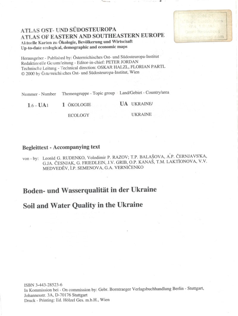 Atlas of Eastern and Southeastern Europe: 1.6-UA1 Ecology of Ukraine