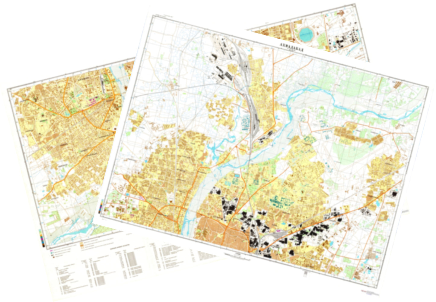Ahmadabad (India) 2-Sheet Set - Soviet Military City Plans