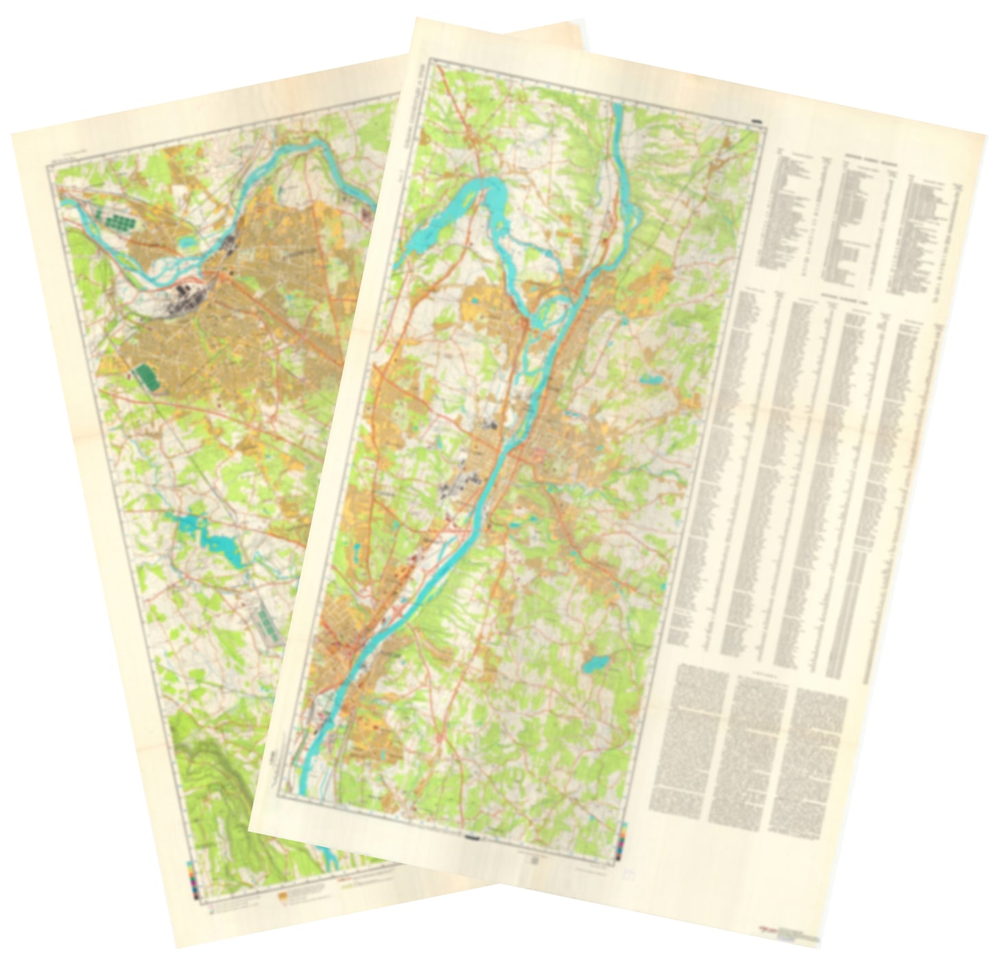 Albany, Schenectady, Troy, NY (USA) 2-Sheet Set - Soviet Military City Plans