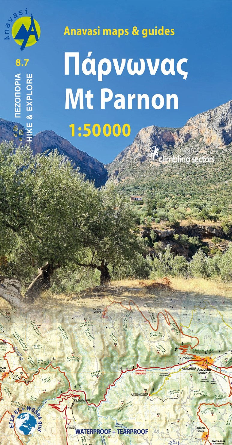 Parnonas (1:50 000) Hiking Map