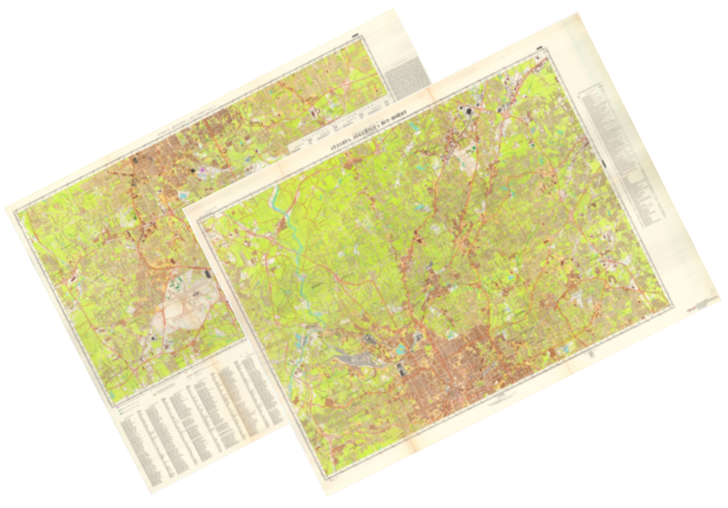 Atlanta, Decatur, East Point, GA (USA) 2-Sheet Set - Soviet Military City Plans