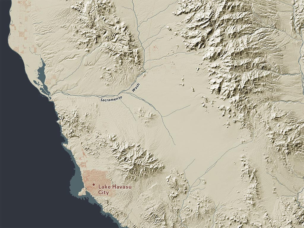 Arizona Landforms and Rivers Fine Art Print Map