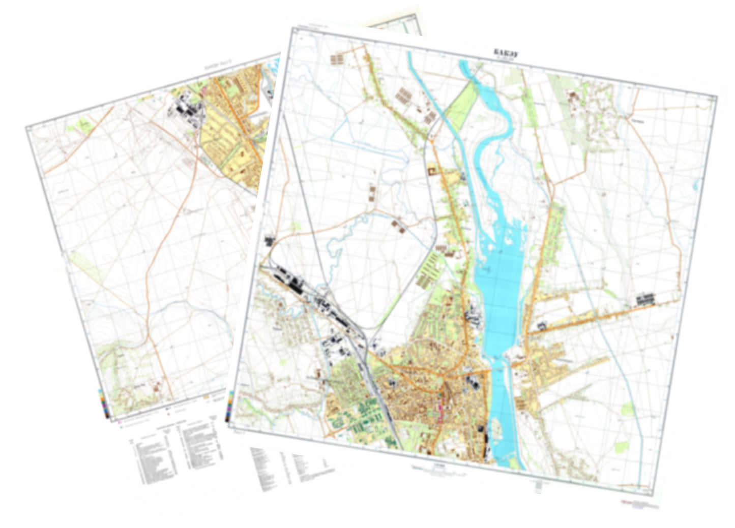 Bacau (Romania) 2-Sheet Set - Soviet Military City Plans