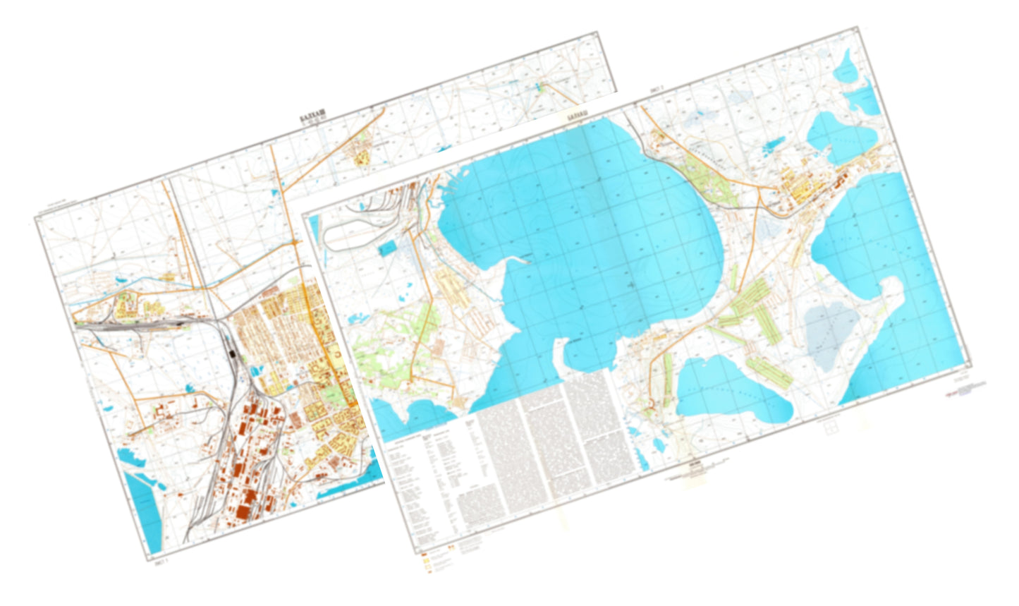 Balkhash (Kazakhstan) 2-Sheet Set - Soviet Military City Plans