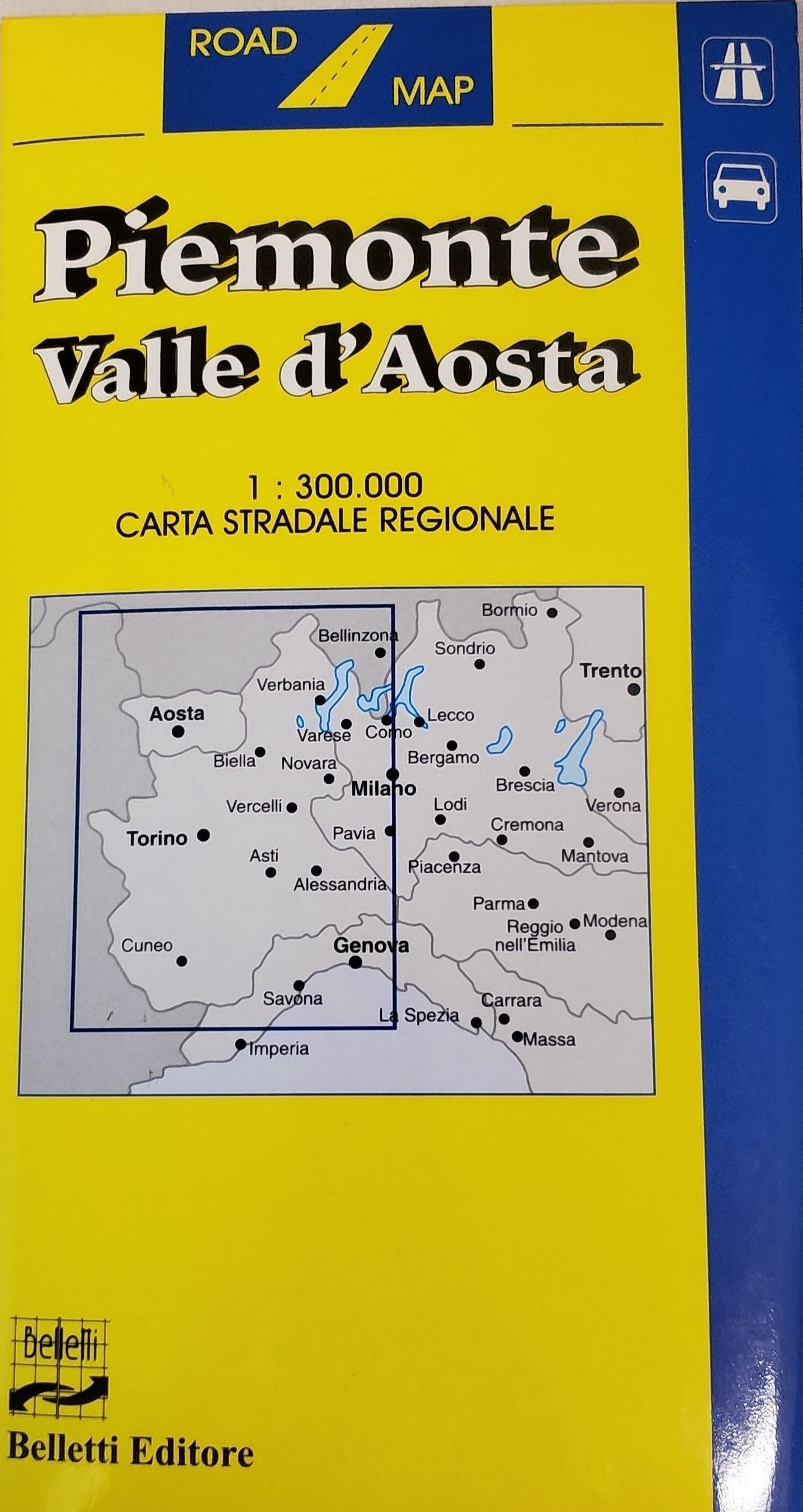 Piemonte and Valle d'Aosta Regional Road Map