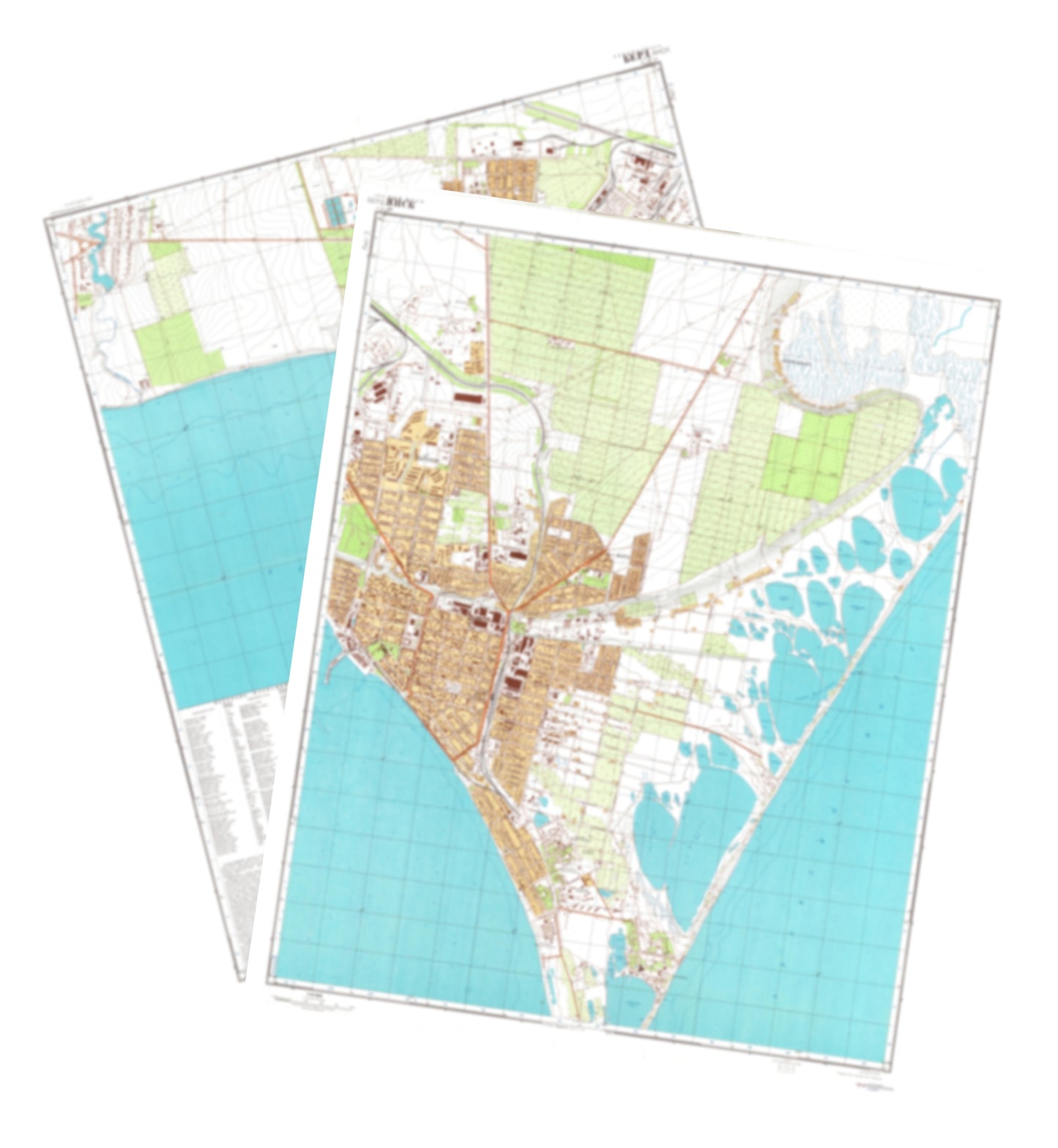 Berdiansk (Ukraine) 2-Sheet Set - Soviet Military City Plans