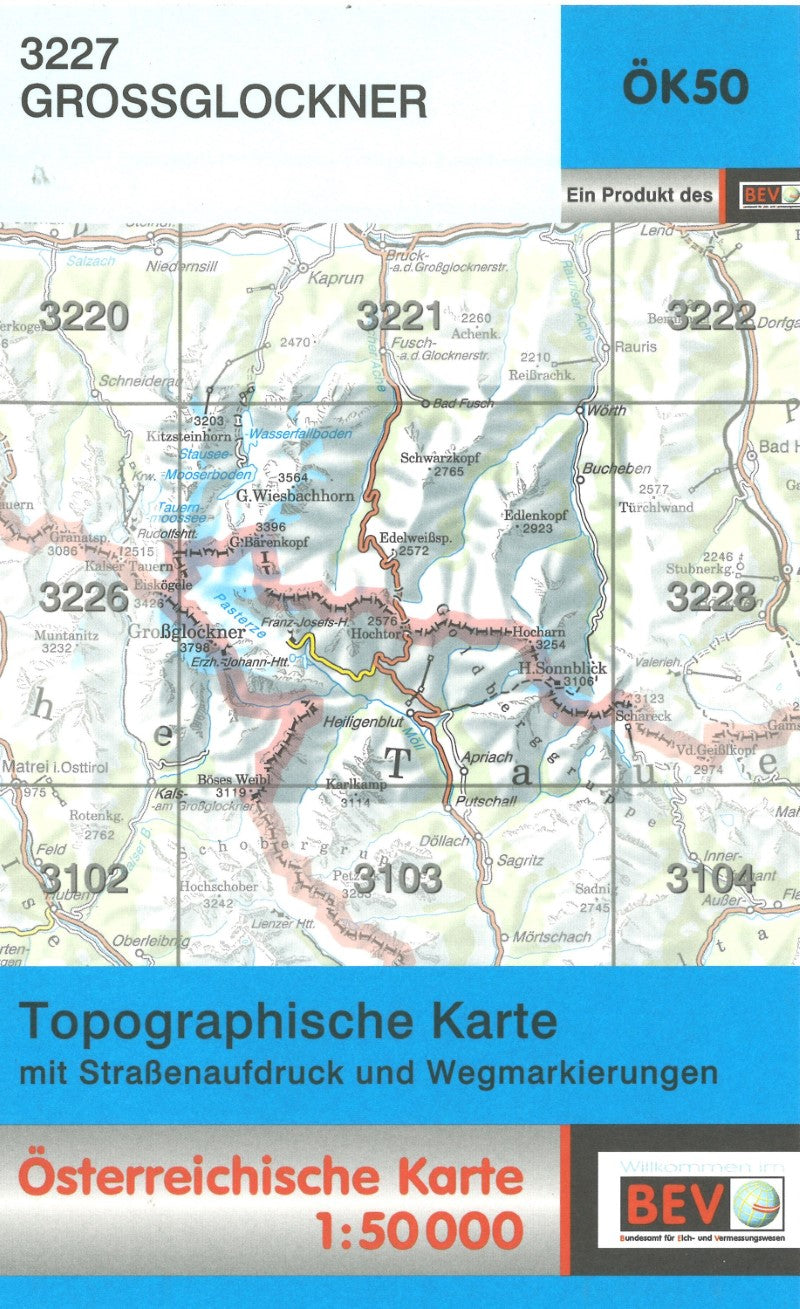 Austria 1:50,000 topo #152 Grossglockner