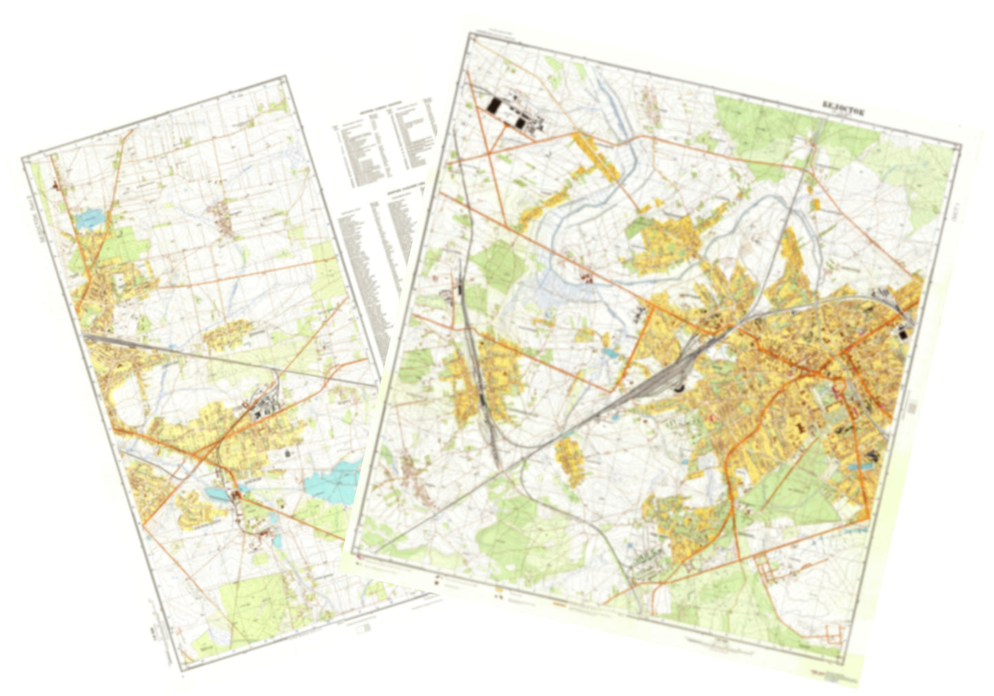 Bialystok (Poland) 2-Sheet Set - Soviet Military City Plans