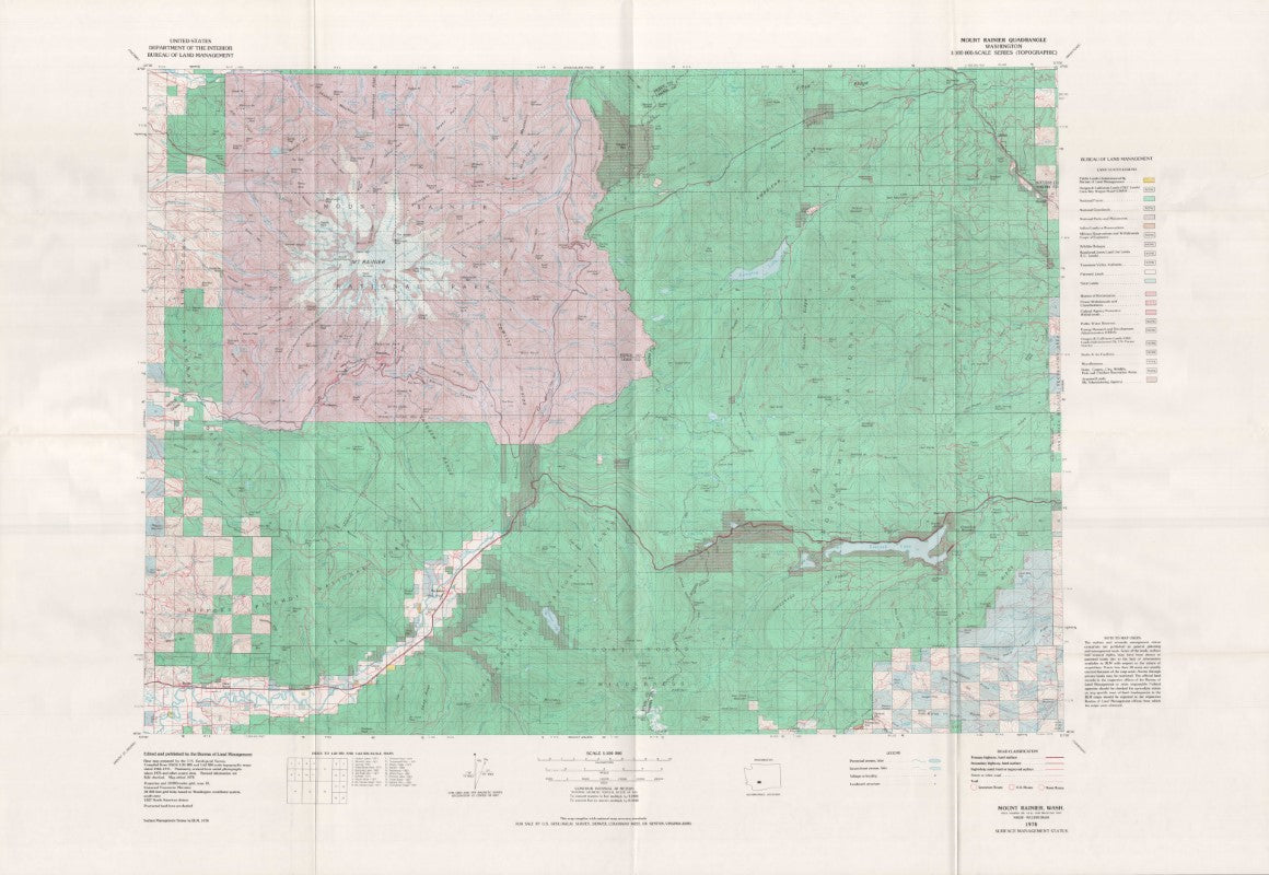 Mount Rainier Surface Management Map