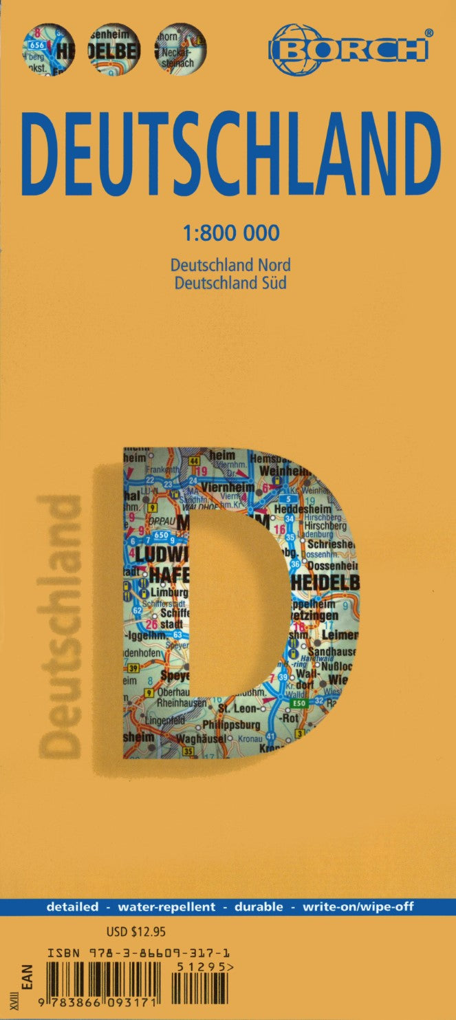 Germany Laminated Road Map