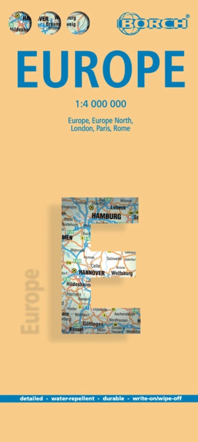 Europe, Europe North, London, Paris, Rome Road Map