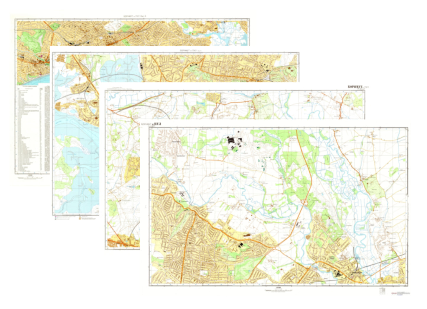 Bournemouth (UK) 4-Sheet Map Set - Soviet Military City Plans