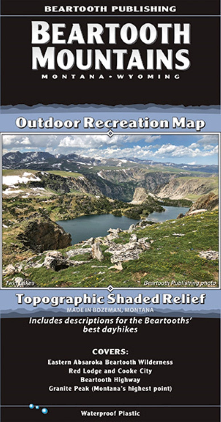 Beartooth Mountains : Montana, Wyoming : outdoor recreation map : topographic shaded relief