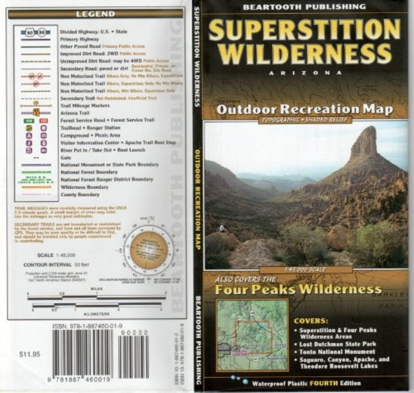 Superstition Wilderness : Arizona : outdoor recreation map : topographic shaded relief