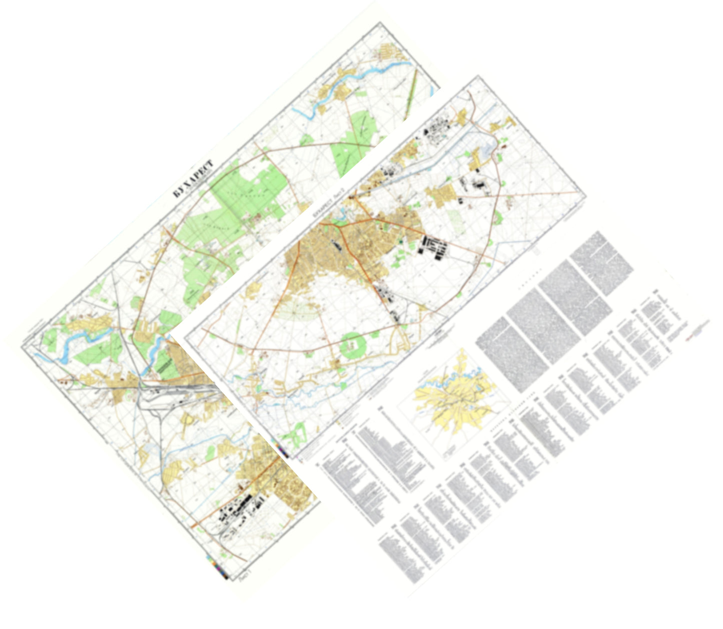 Bucharest (Romania) 2-Sheet Set - Soviet Military City Plans