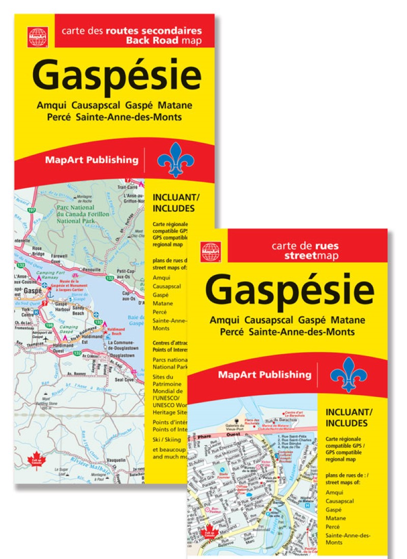 Gaspésie, Quebec Folded Map
