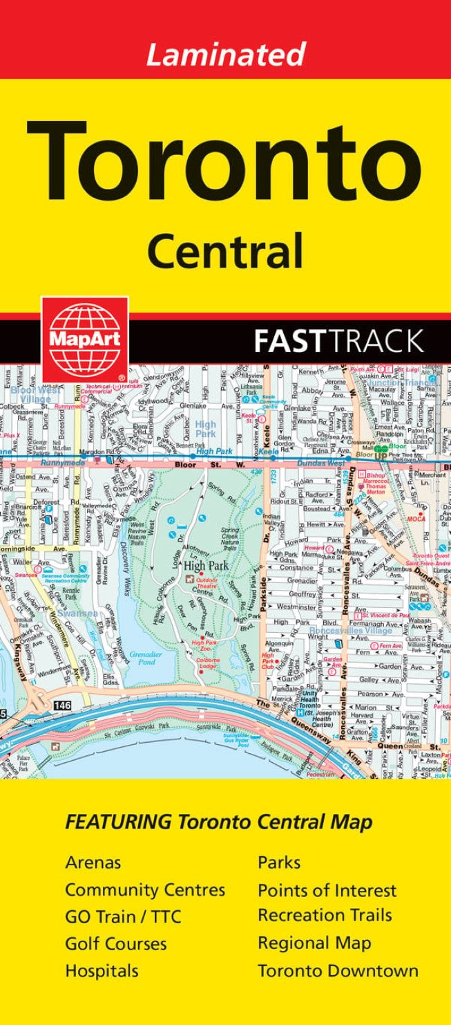 Toronto, Ontario Fast Track Laminated Map