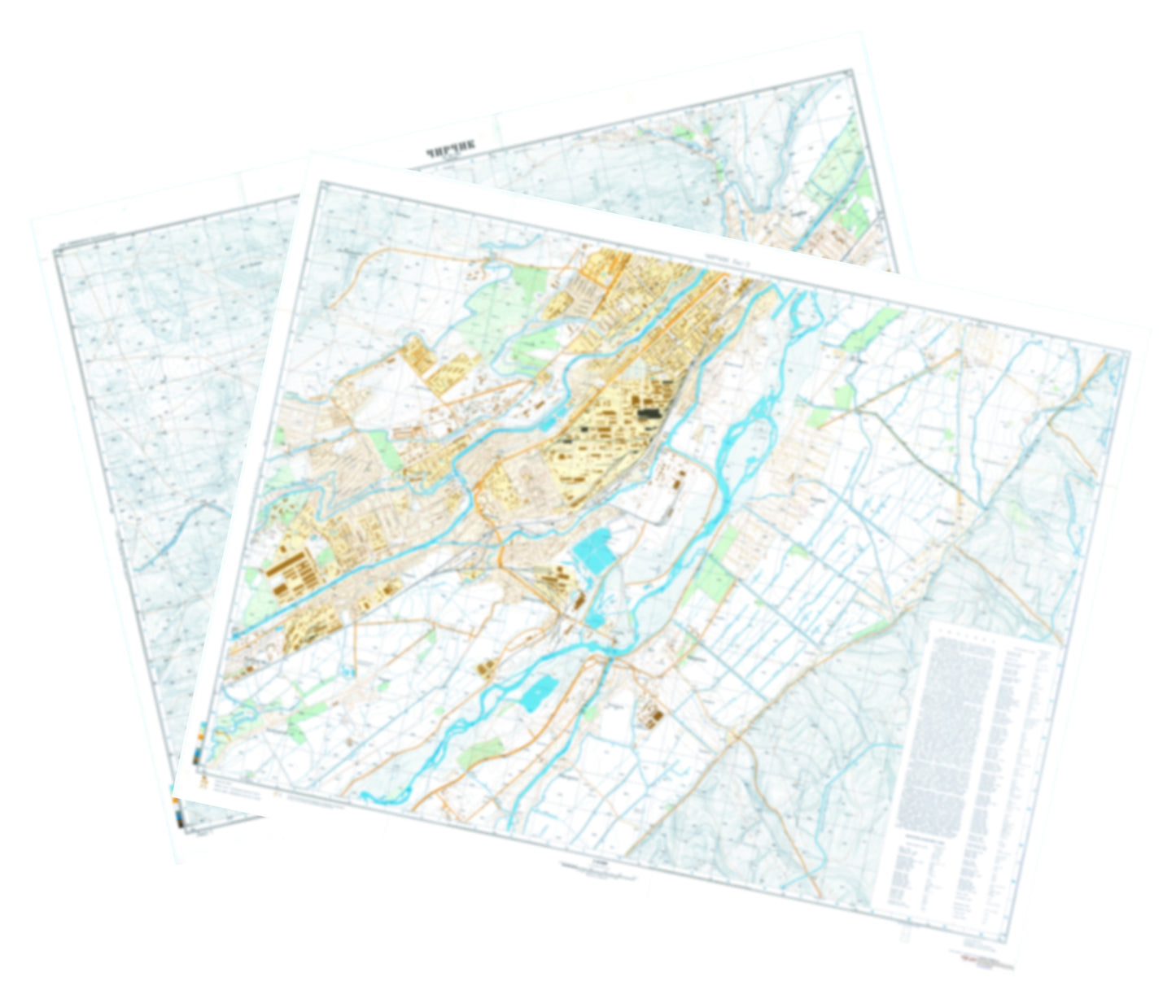 Chirchik (Uzbekistan) 2-Sheet Set - Soviet Military City Plans