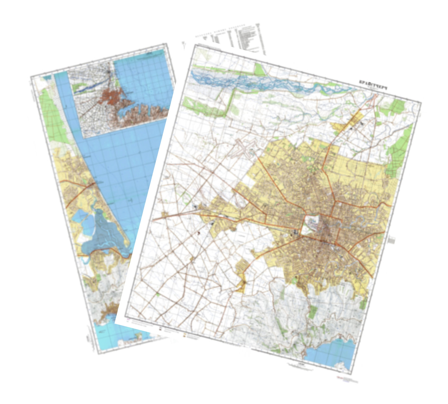 Christchurch (New Zealand) 2-Sheet Set - Soviet Military City Plans