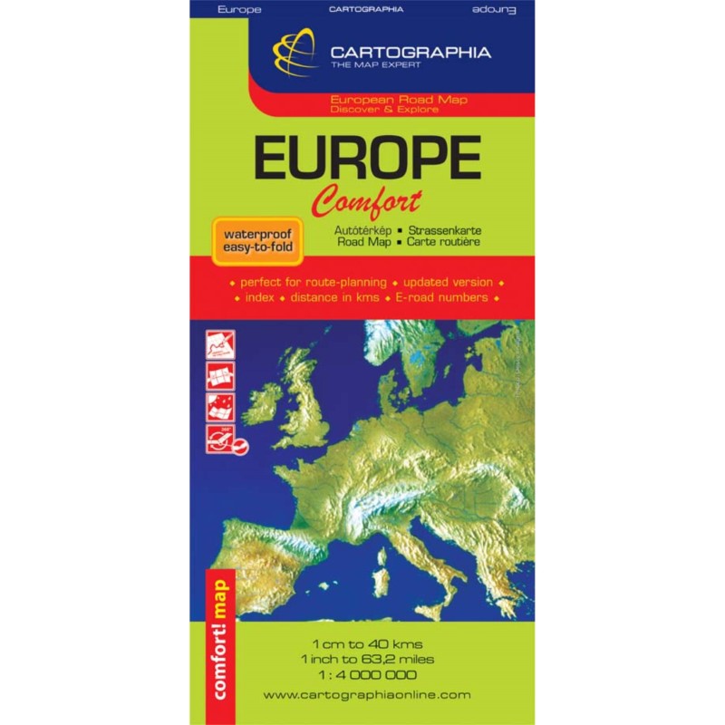 EUROPE Comfort map (laminated)