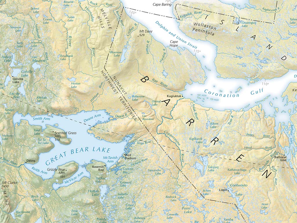Canada Elevation Tints Fine Art Print Map