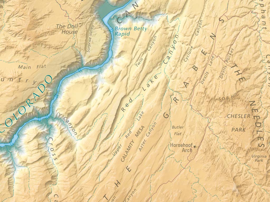 Canyonlands National Park Elevation Tints Fine Art Print Map