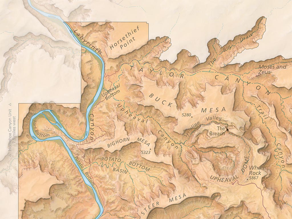 Canyonlands National Park Landscape Fine Art Print Map