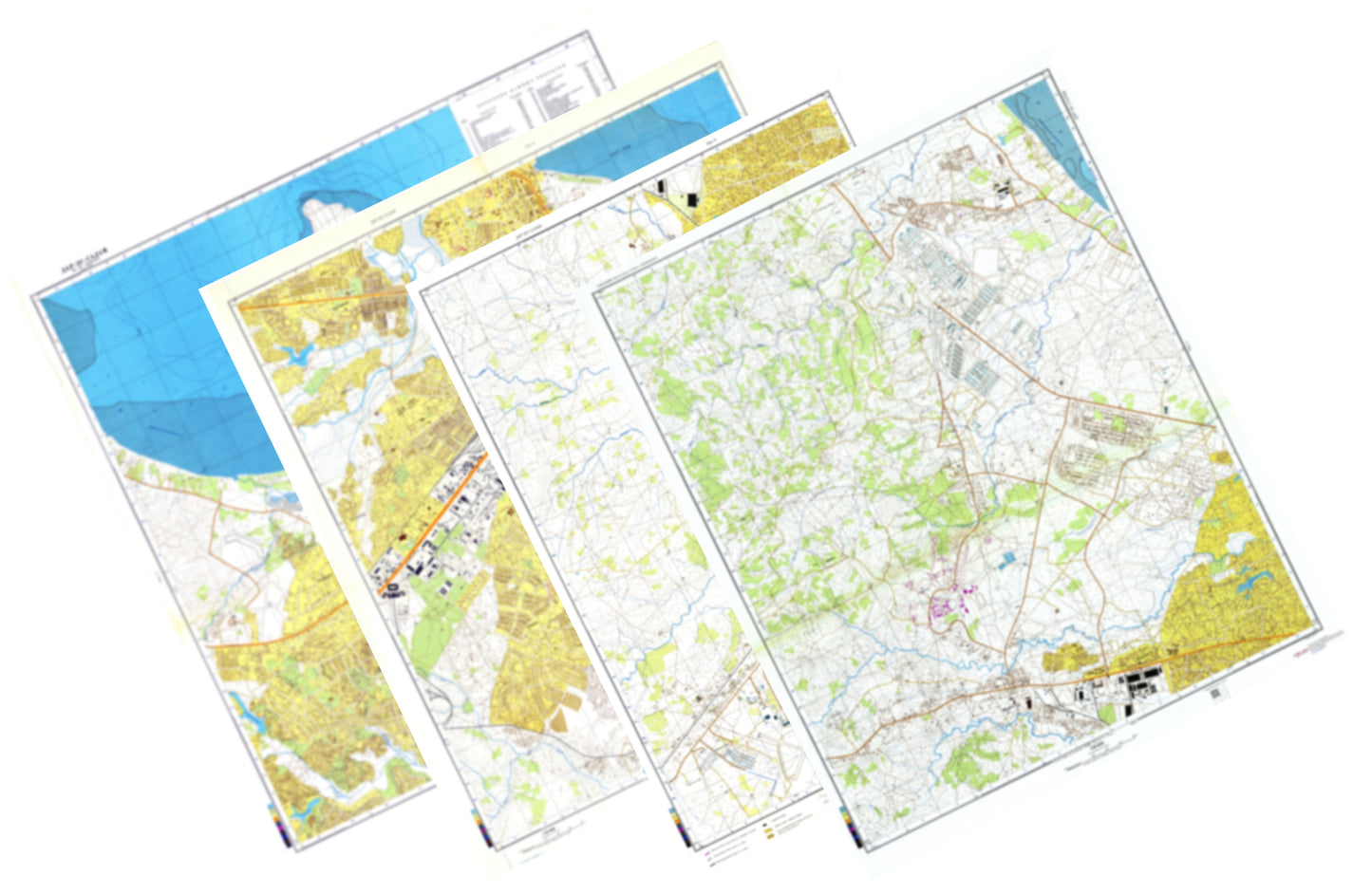 Dar Es Salaam (Tanzania) 4-Sheet Map Set - Soviet Military City Plans