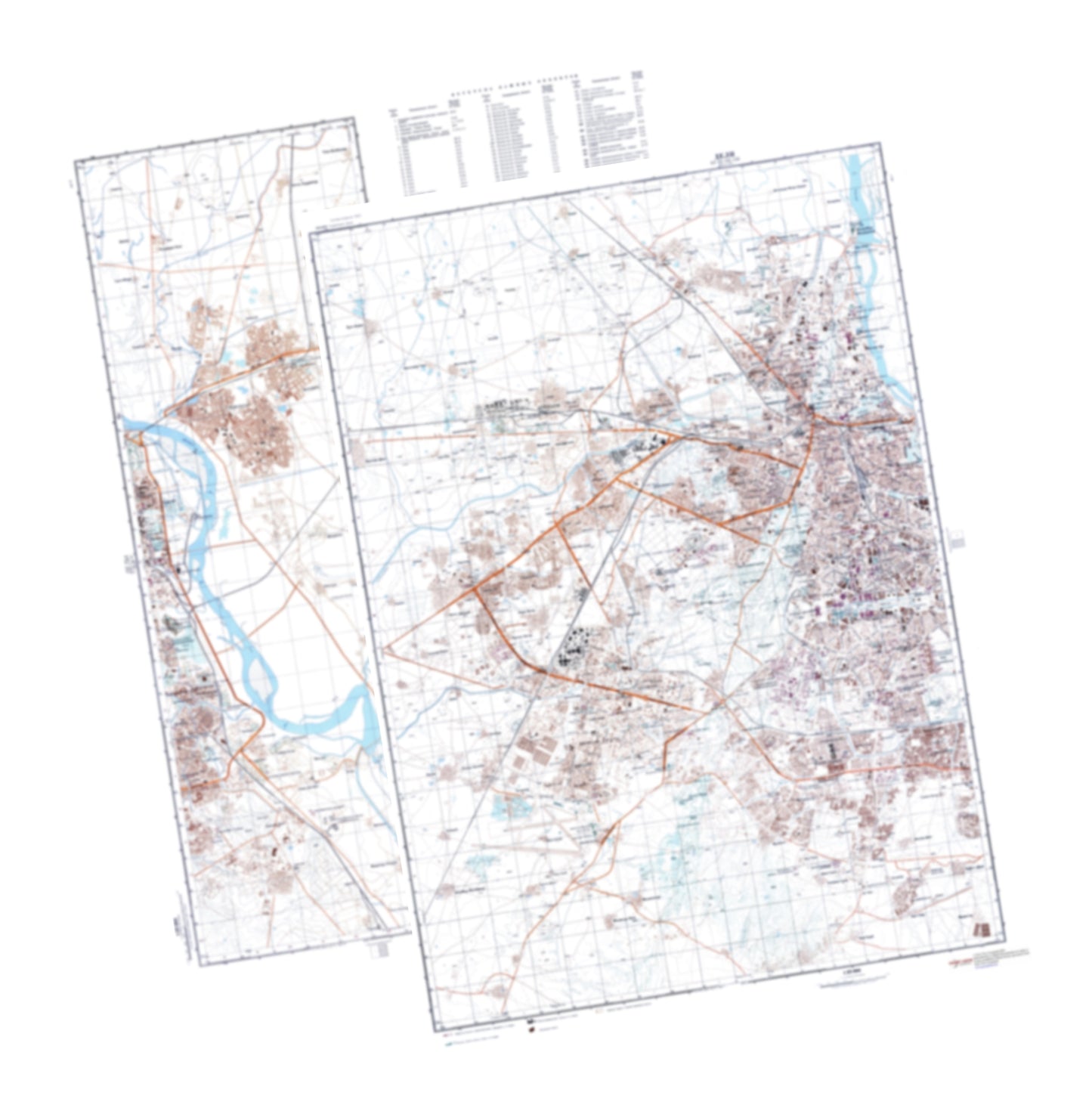 New Delhi (India) 2-Sheet Set - Soviet Military City Plans