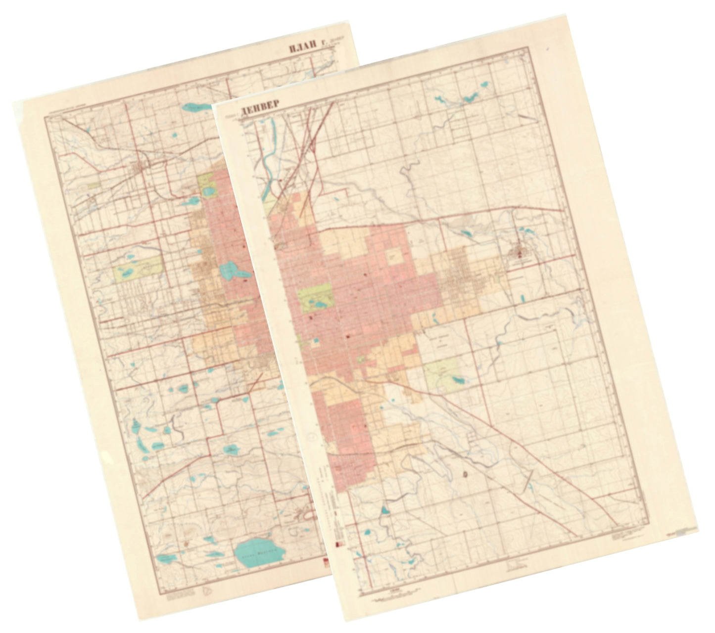 Denver, CO (USA) 3-Sheet Map Set - Soviet Military City Plans