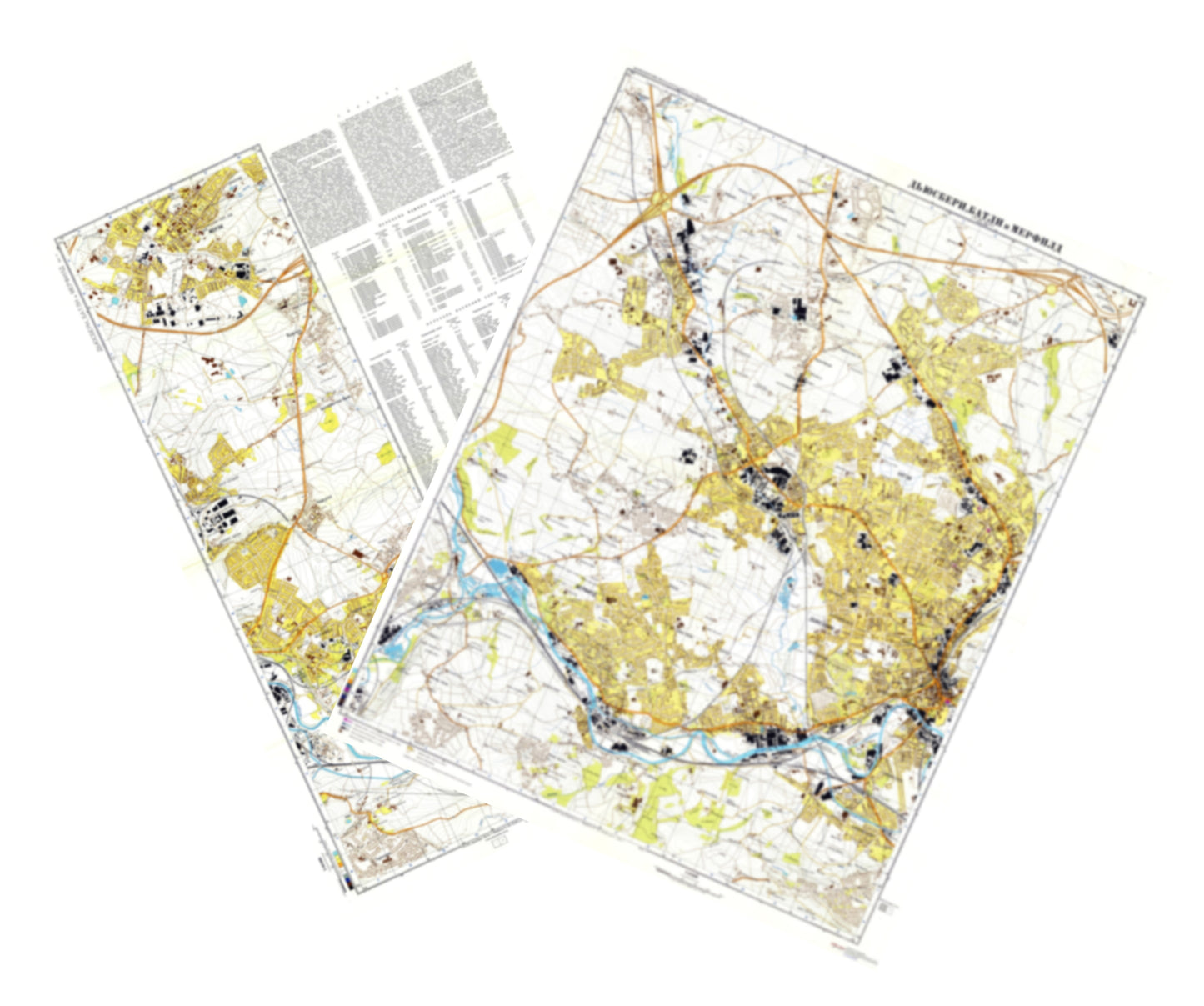 Dewsbury, Mirfield, Batley (UK) 2-Sheet Set - Soviet Military City Plans